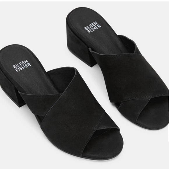 EILEEN FISHER  HAVEN TUMBLED NUBUCK SLIDE SZ 7 - Picture 2 of 9